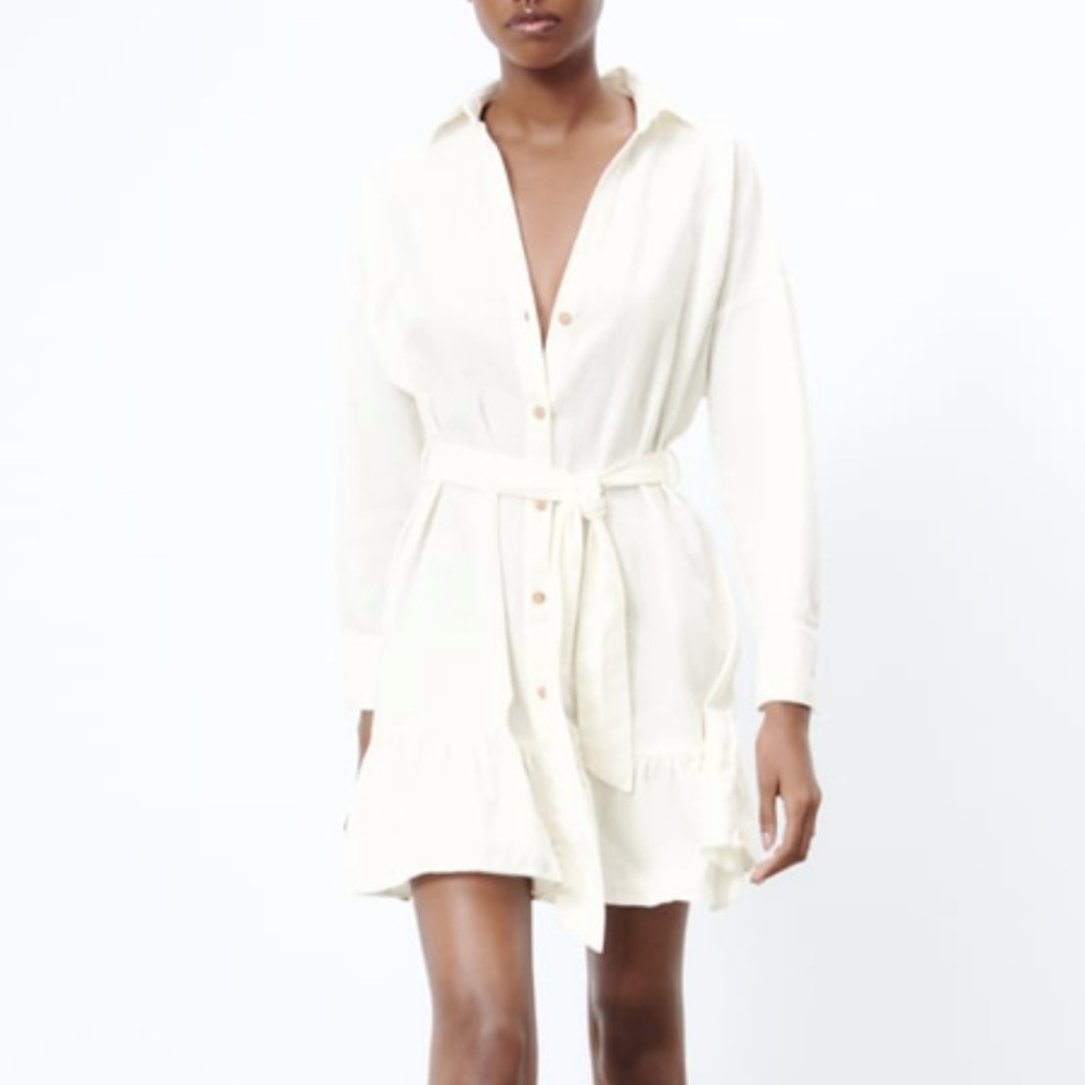 Zara white knit dress